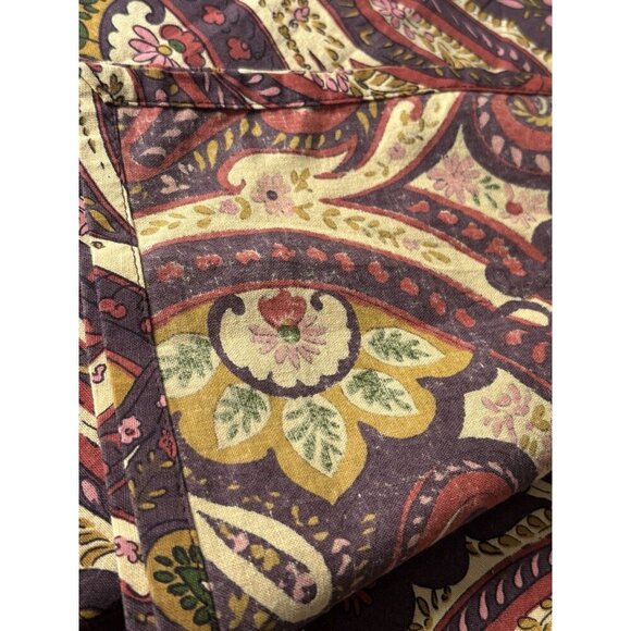 April Cornell Set Of Four Paisley Eggplant Red Square Cloth Cotton Napkins - Picture 3 of 10